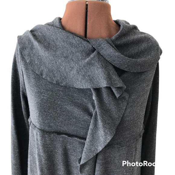 Grey Empire Waist Ruffled Cardigan - Picture 3 of 8